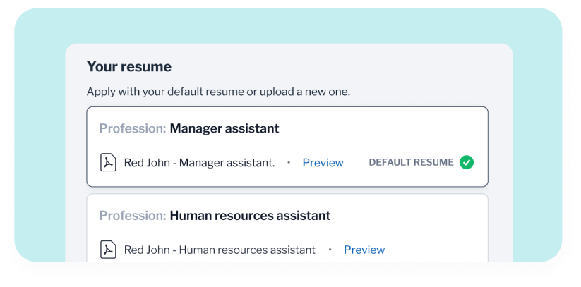 Multiple Resumes Interface